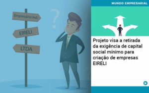 Projeto Visa A Retirada Da Exigencia De Capital Social Minimo Para Criacao De Empresas Eireli - Pontual Contadores & Associados